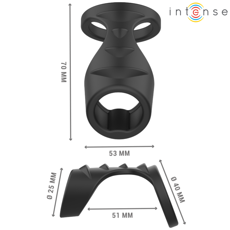 INTENSE - THEO DOPPELTER PENISRING SILIKON SCHWARZ MODELL 3