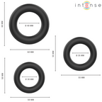 INTENSE - HUGH 3 BASALE PENISRINGE AUS SILIKON SCHWARZ