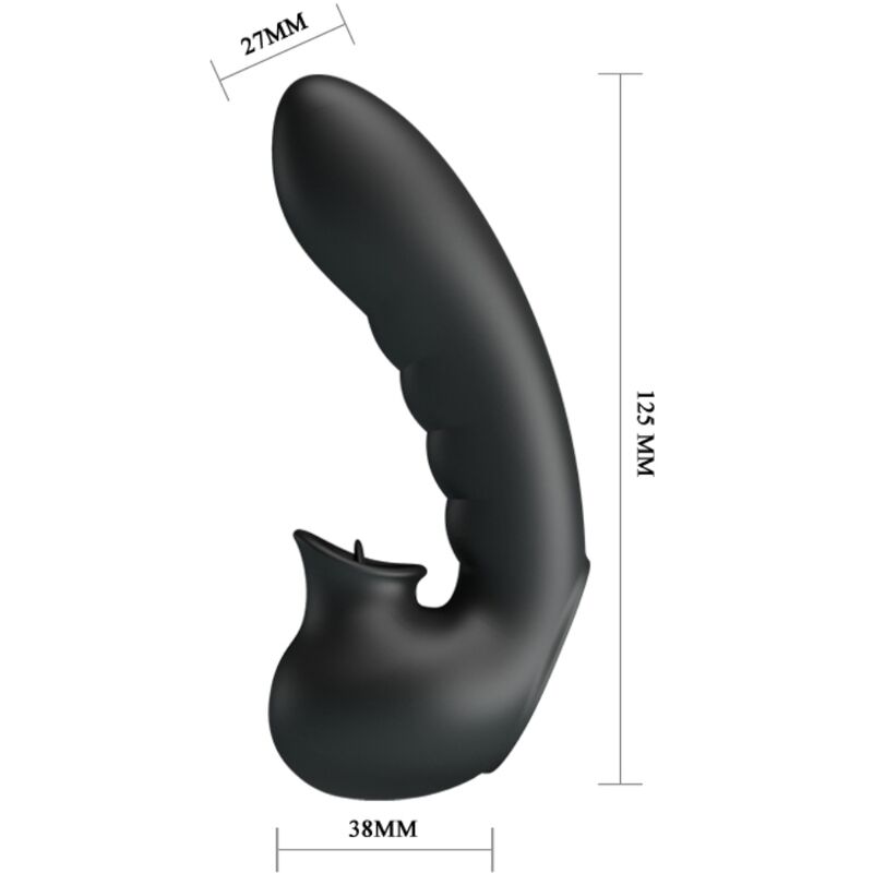 PRETTY LOVE - HOBGOBLIN FINGERVIBRATOR 12 VIBRATIONS + KLITORISSTIMULATOR SCHWARZ