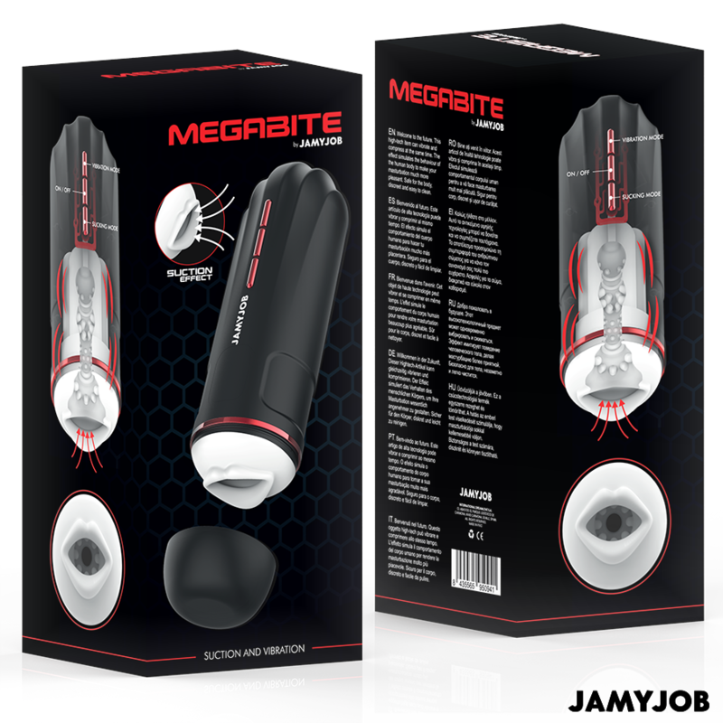 JAMYJOB - MEGABITE AUTOMATIK-MUNDMASTURBATOR MIT 5 SAUG- UND VIBRATIONSMODI