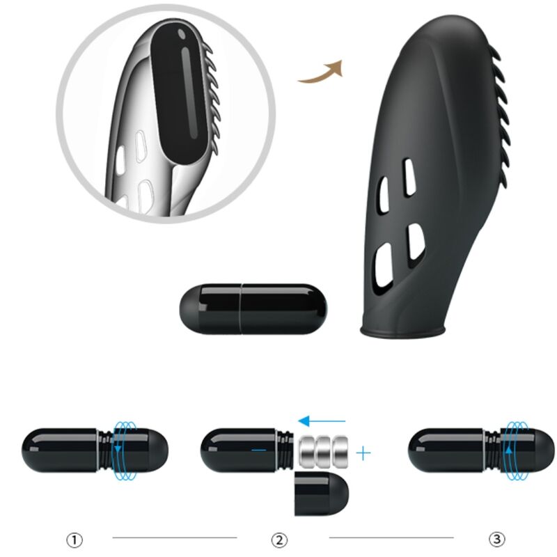 PRETTY LOVE - SILIKON-FINGERVIBRATOR GILO SCHWARZ