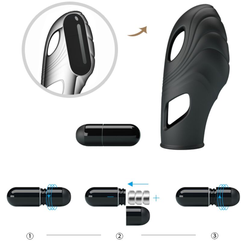 PRETTY LOVE - FINGERVIBRATOR AUS SCHWARZEM FLÜSSIGSILIKON