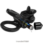 PRETTY LOVE - PASSIONATE RING DOPPELTER VIBRIERENDER RING + KLITORISSTIMULATOR SCHWARZ