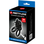 PRETTY LOVE - PASSIONATE RING DOPPELTER VIBRIERENDER RING + KLITORISSTIMULATOR SCHWARZ