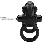 PRETTY LOVE - PASSIONATE RING DOPPELTER VIBRIERENDER RING + KLITORISSTIMULATOR SCHWARZ