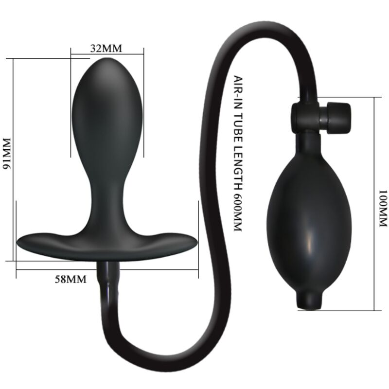PRETTY LOVE - AUFBLASBARER ANALPLUG SCHWARZ