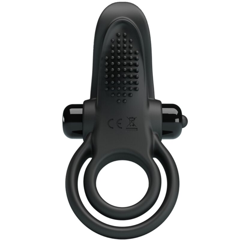 PRETTY LOVE – DOPPELTER VIBRATIONSCOCKRING + KLITORISSTIMULATOR 10 VIBRATIONEN SCHWARZ