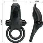 PRETTY LOVE – DOPPELTER VIBRATIONSCOCKRING + KLITORISSTIMULATOR 10 VIBRATIONEN SCHWARZ