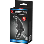 PRETTY LOVE – VIBRATIONSCOCKRING + KLITORISSTIMULATOR HASE 10 VIBRATIONEN SCHWARZ
