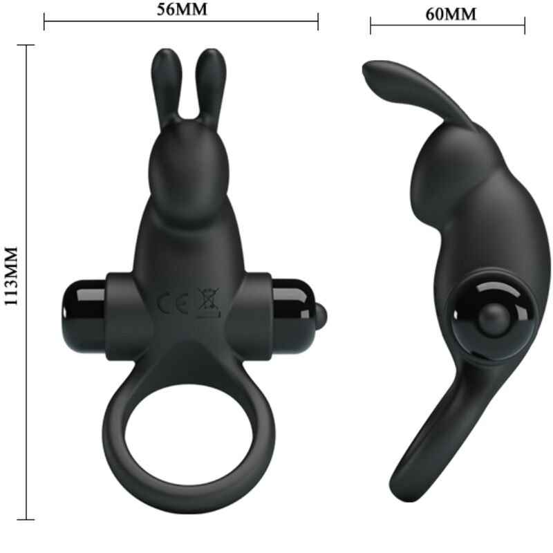 PRETTY LOVE – VIBRATIONSCOCKRING + KLITORISSTIMULATOR HASE 10 VIBRATIONEN SCHWARZ