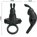PRETTY LOVE – VIBRATIONSCOCKRING + KLITORISSTIMULATOR HASE 10 VIBRATIONEN SCHWARZ