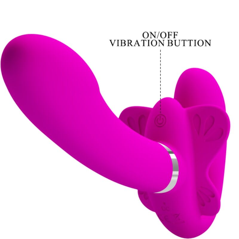 PRETTY LOVE - DOPPELVIBRATOR STRAP-ON VALERIE 12 VIBRATIONEN LILA