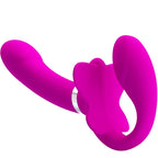 PRETTY LOVE - DOPPELVIBRATOR STRAP-ON VALERIE 12 VIBRATIONEN LILA