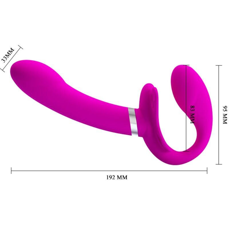 PRETTY LOVE - DOPPELVIBRATOR STRAP-ON VALERIE 12 VIBRATIONEN LILA