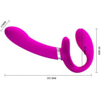 PRETTY LOVE - DOPPELVIBRATOR STRAP-ON VALERIE 12 VIBRATIONEN LILA