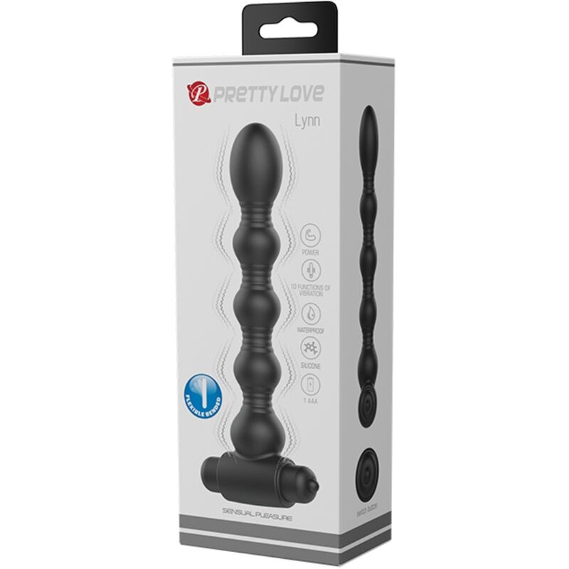 PRETTY LOVE - PLUG ANAL LYNN SILIKON 10 VIBRATIONEN SCHWARZ