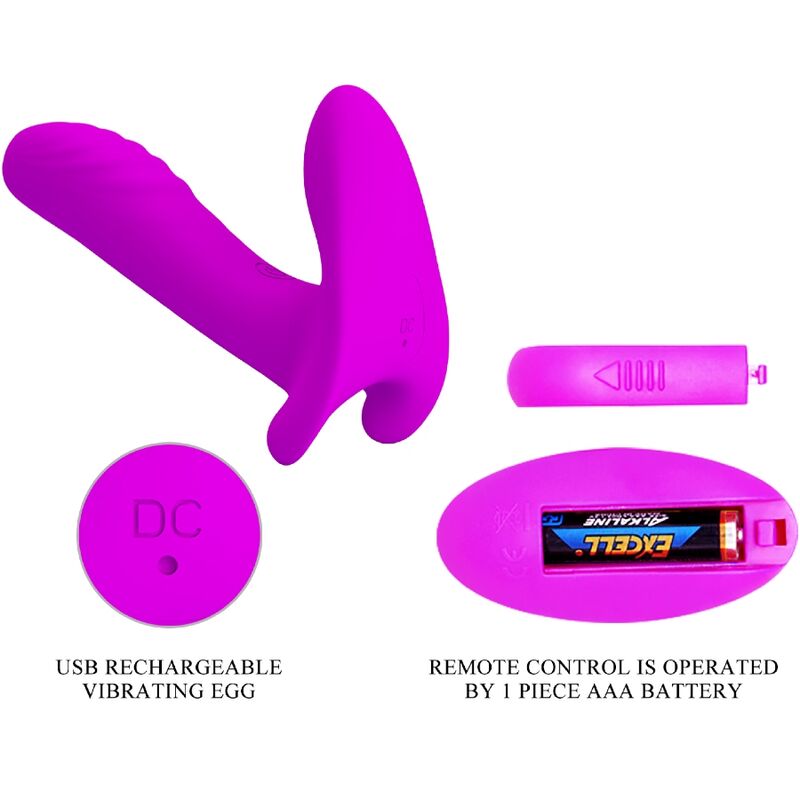 PRETTY LOVE - MASSAGEGERÄT & VIBRATOR 12 VIBRATIONSSTUFEN FERNBEDIENUNG VIOLETT