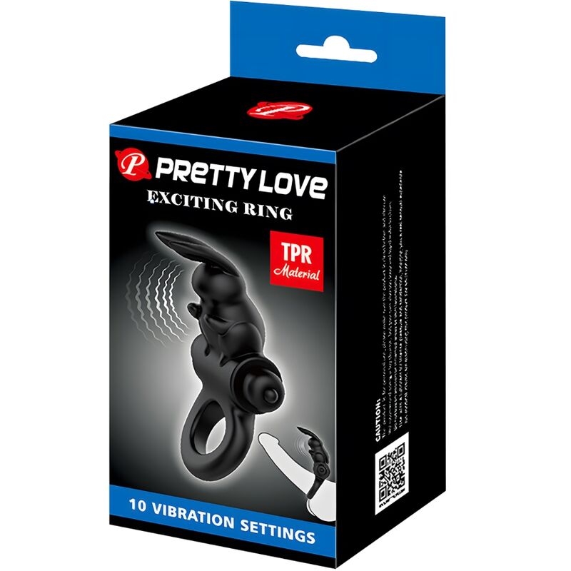 PRETTY LOVE - ANALE VIBRATIONSREIFEN RABBIT 10 VIBRATIONEN SCHWARZ