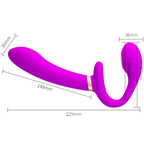 PRETTY LOVE - THUNDERBIRD DOPPELVIBRATOR STRAP-ON MIT FERNBEDIENUNG VIOLETT