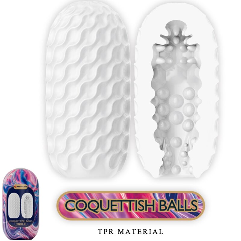 PRETTY LOVE - COQUETTISH BALLS MASTURBATOR FÜR HERREN AUS WEISSEM SILIKON