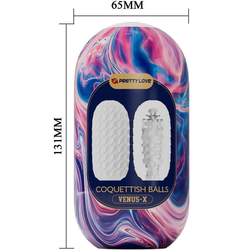 PRETTY LOVE - COQUETTISH BALLS MASTURBATOR FÜR HERREN AUS WEISSEM SILIKON