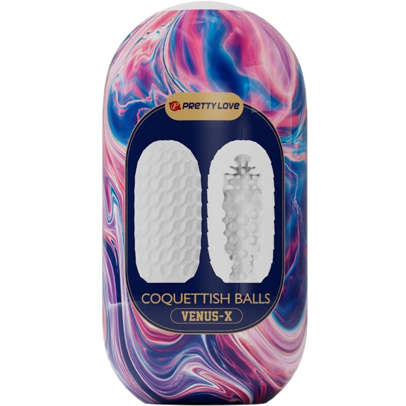 PRETTY LOVE - COQUETTISH BALLS MASTURBATOR FÜR HERREN AUS WEISSEM SILIKON