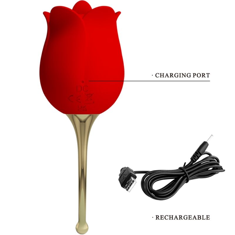 PRETTY LOVE - ROSE LOVER KLITORISSTIMULATOR ROSA 12 VIBRATIONEN ROT
