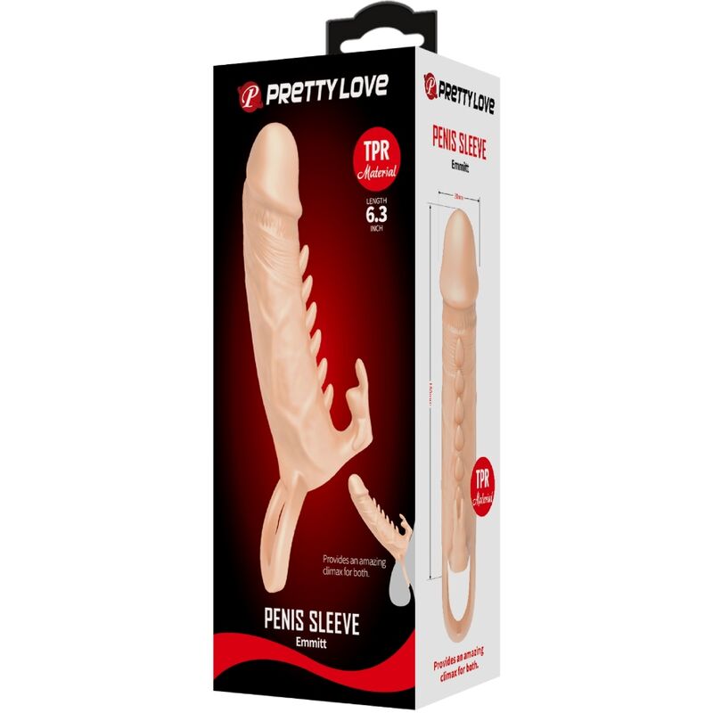 PRETTY LOVE - EMMIT PENIS-MANSCHETTE + KLITORISSTIMULATOR HAUTFARBEN