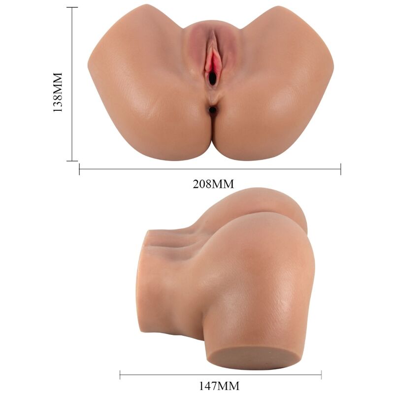 CRAZY BULL - HAILEY VIBRATEUR FESSES AVEC VAGIN ET ANUS RÉALISTES MULATTO CONTRÔLE À DISTANCE