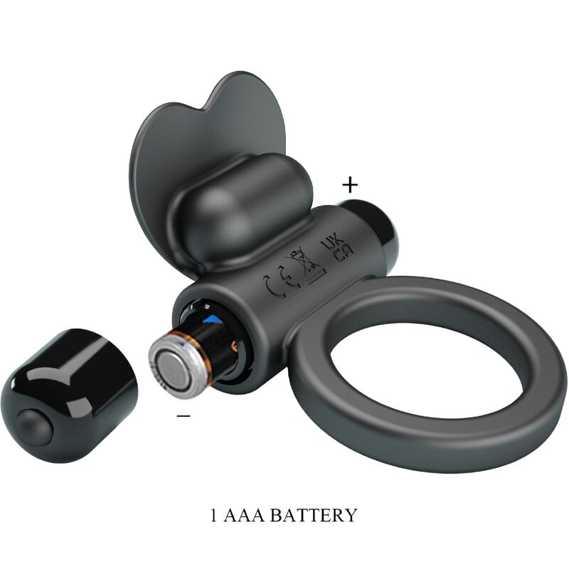 PRETTY LOVE - VIBRIERENDER RING DEBONAIRE HASE 10 VIBRATIONEN SCHWARZ