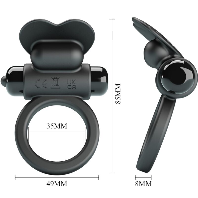 PRETTY LOVE - VIBRIERENDER RING DEBONAIRE HASE 10 VIBRATIONEN SCHWARZ
