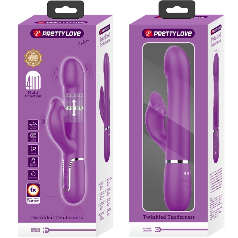 PRETTY LOVE - 4-IN-1-VIBRATOR UND MULTIFUNKTIONSDISPOSITIV LILA