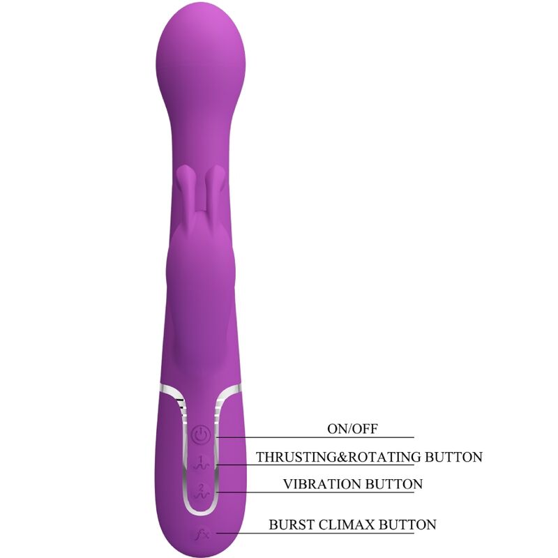 PRETTY LOVE - VIBRATOR HASE MULTIFUNKTIONAL 3 IN 1 DEJON VIOLETT