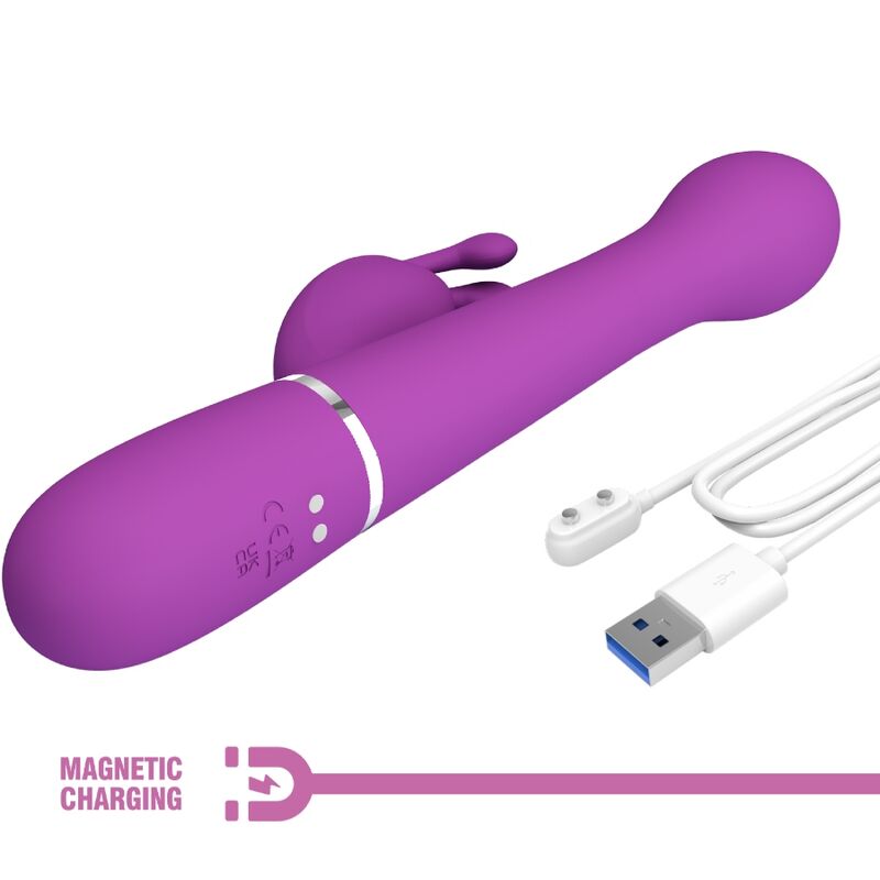 PRETTY LOVE - VIBRATOR HASE MULTIFUNKTIONAL 3 IN 1 DEJON VIOLETT