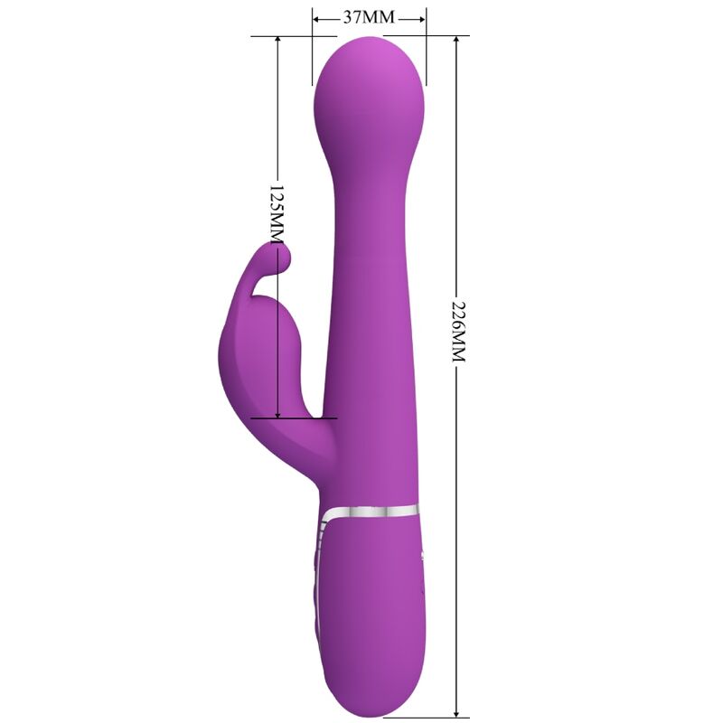PRETTY LOVE - VIBRATOR HASE MULTIFUNKTIONAL 3 IN 1 DEJON VIOLETT