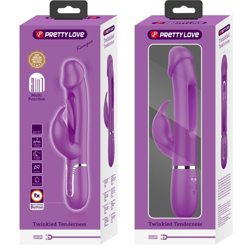 PRETTY LOVE - KAMPAS MULTIFUNKTIONSDILDO 3-IN-1 VIOLETT