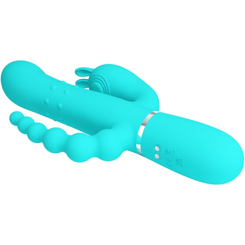 PRETTY LOVE - CAMMY 4-IN-1 MULTIFUNKTIONS-DREIFACH-RABBIT-VIBRATOR BLAU