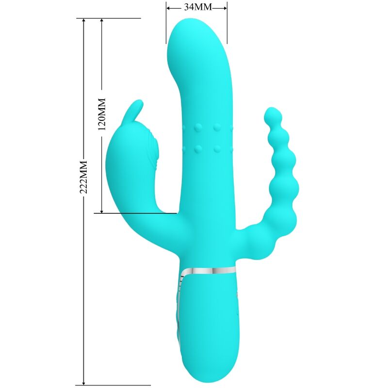 PRETTY LOVE - CAMMY 4-IN-1 MULTIFUNKTIONS-DREIFACH-RABBIT-VIBRATOR BLAU
