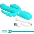PRETTY LOVE - CAMMY 4-IN-1 MULTIFUNKTIONS-DREIFACH-RABBIT-VIBRATOR BLAU