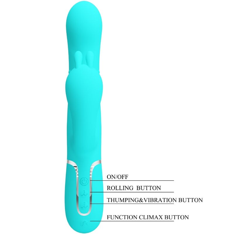 PRETTY LOVE - CAMMY 4-IN-1 MULTIFUNKTIONS-DREIFACH-RABBIT-VIBRATOR BLAU