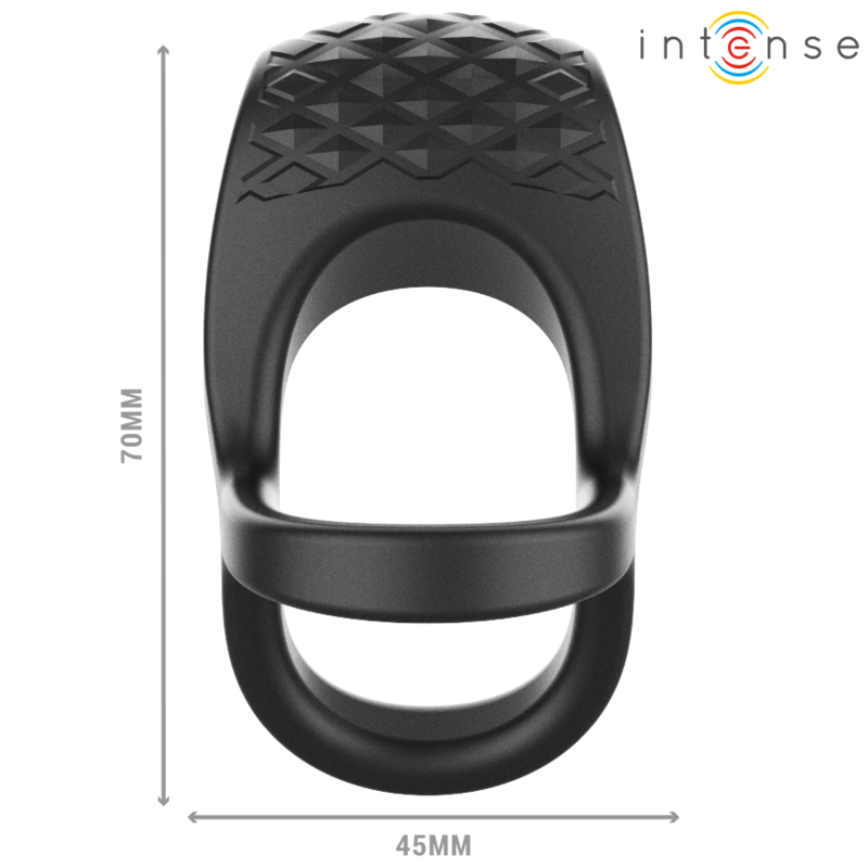 INTENSE - ALEX PENISRING MIT DOPPELTEM RING 10 VIBRATIONEN SCHWARZ