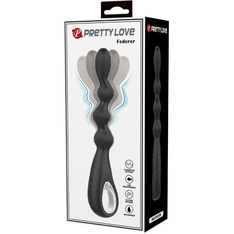 PRETTY LOVE - ANUSVIBRATOR FEDERER 12 VIBRATIONEN SCHWARZ