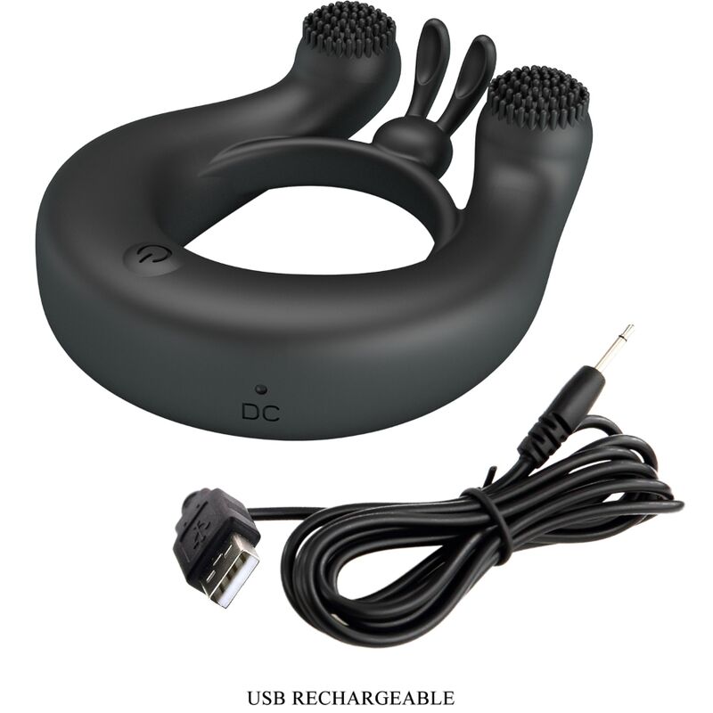 PRETTY LOVE – VIBRATIONSCOCKRING DAHLIA + KLITORISSTIMULATOR 12 VIBRATIONEN SCHWARZ