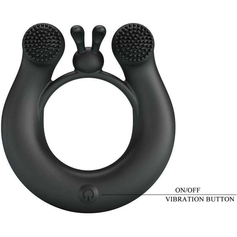PRETTY LOVE – VIBRATIONSCOCKRING DAHLIA + KLITORISSTIMULATOR 12 VIBRATIONEN SCHWARZ