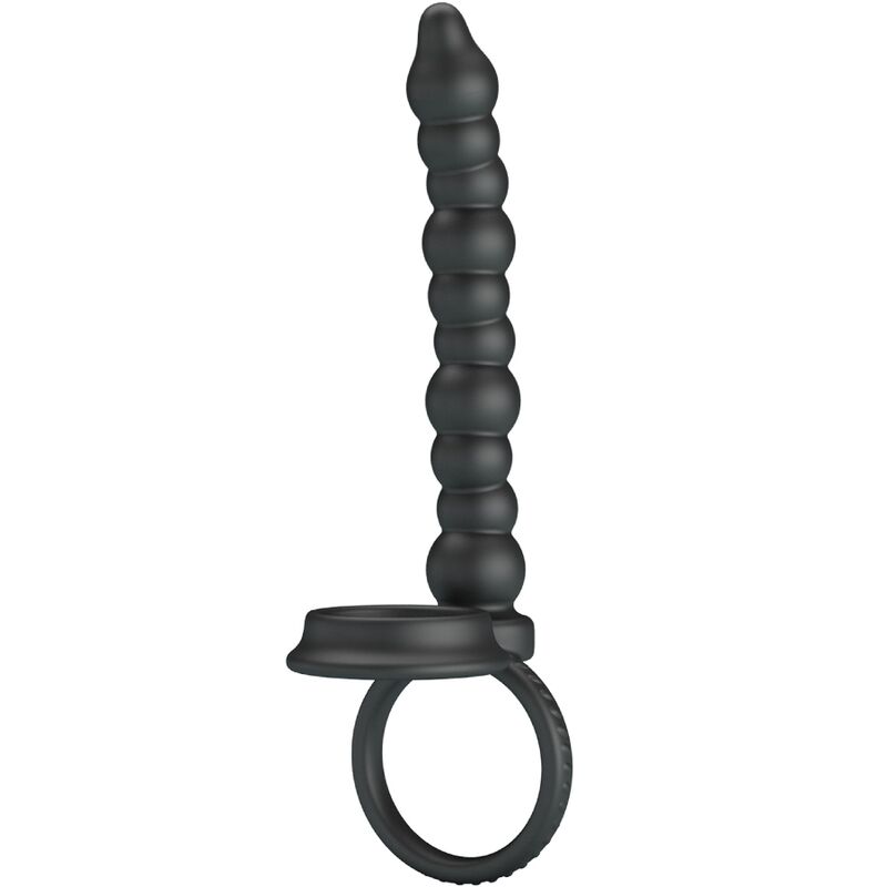 PRETTY LOVE – DILLION DOPPELT PENETRIERENDER PENISRING, SCHWARZ