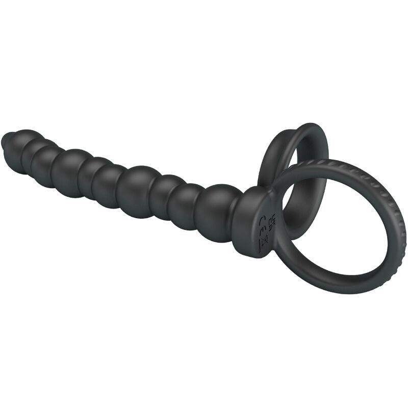 PRETTY LOVE – DILLION DOPPELT PENETRIERENDER PENISRING, SCHWARZ