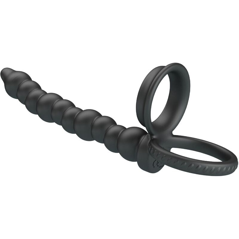 PRETTY LOVE – DILLION DOPPELT PENETRIERENDER PENISRING, SCHWARZ