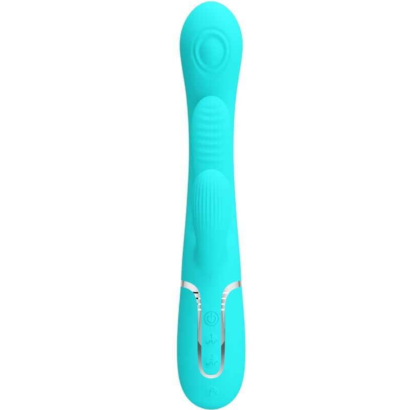 PRETTY LOVE - SHANIA DREIFACH-KANINCHEN VIBRATOR MULTIFUNKTIONAL 3 IN 1 BLAU