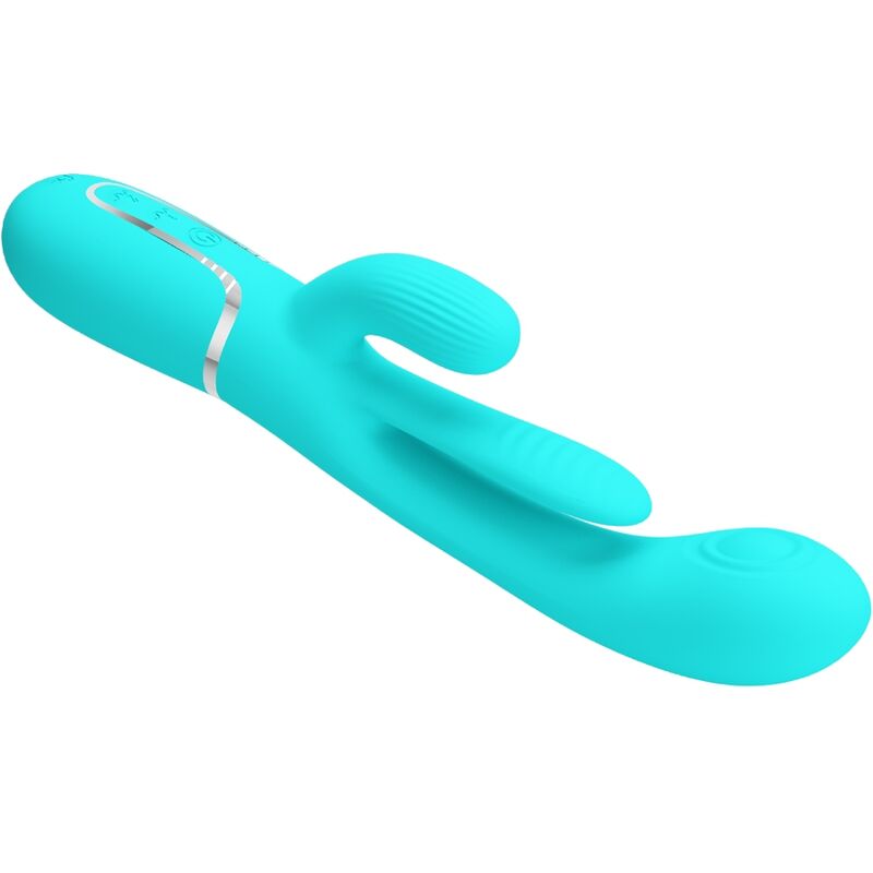 PRETTY LOVE - SHANIA DREIFACH-KANINCHEN VIBRATOR MULTIFUNKTIONAL 3 IN 1 BLAU