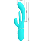 PRETTY LOVE - SHANIA DREIFACH-KANINCHEN VIBRATOR MULTIFUNKTIONAL 3 IN 1 BLAU